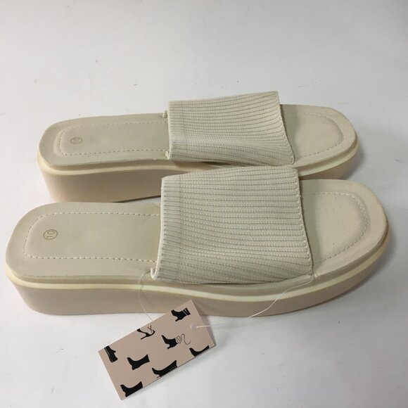 NWT Slyde Pillow Slide Women's Size 10 White Cushion Cream Sandals Slippers Spa - Picture 8 of 14